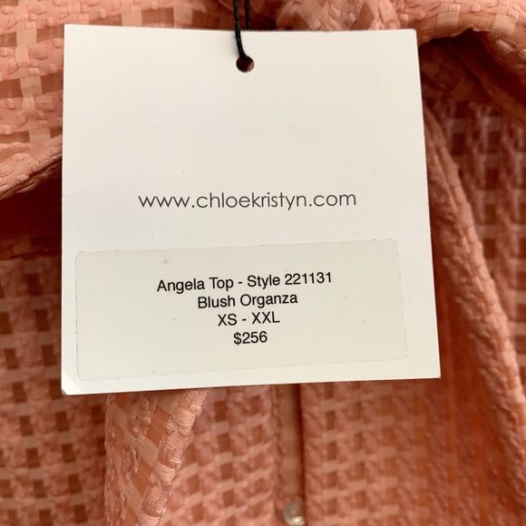 Chloe Kristyn Angela Top Blush Organza Size Small NWT - Picture 4 of 5